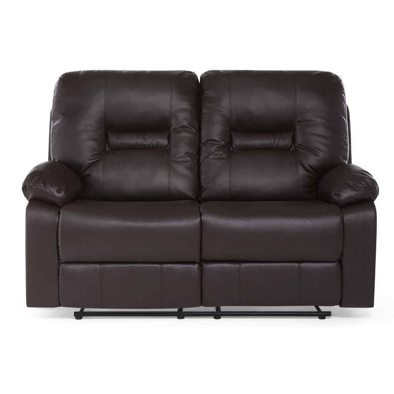 Bergen Faux Leather Reclining Loveseat, Brown