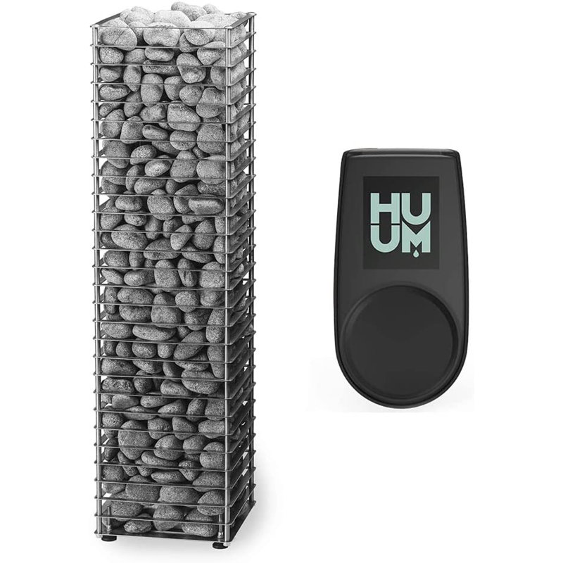 HUUM Cliff 9kW Sauna Heater with UKU WiFi Control, (Sauna Stones Included ), Black