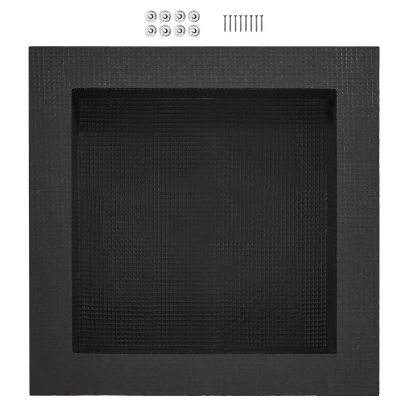 Niche de douche prête pour le carrelage 16 po x 16 po, organisateur à tablette simple, coins carrés encastrés au mur, niche de rangement scellée à savon moderne pour salle de bain