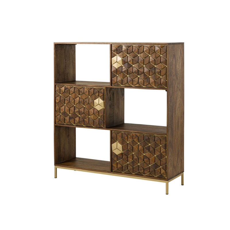 130 cm W Shelving Unit, Oiled brown