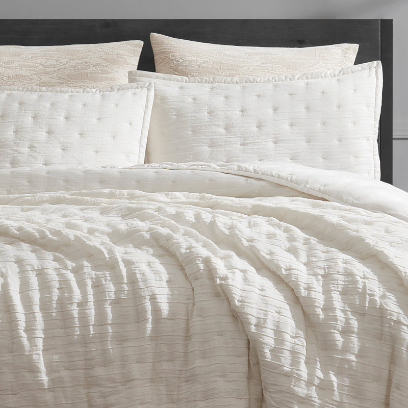 Meditate Linen Blend Sham, Ivory, King