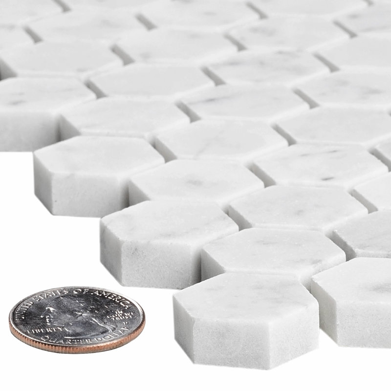 Heritage 1 in. x 1 in. Honeycomb Honed Marble Tile