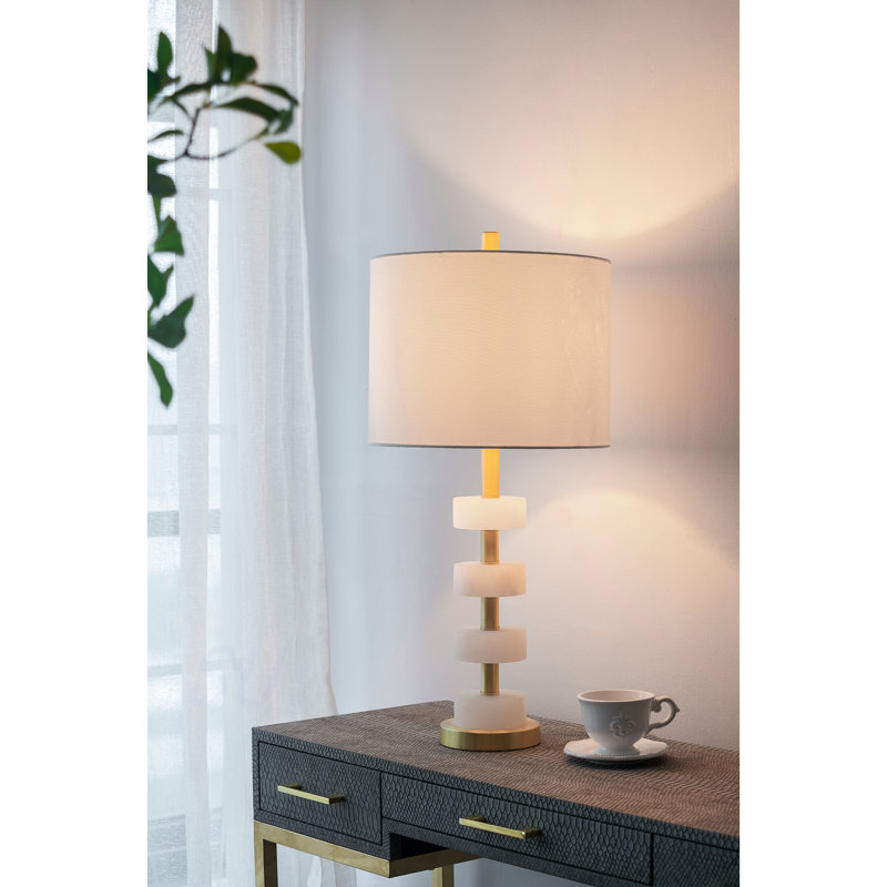 13X13x26" Marble Table Lamp