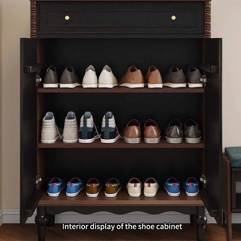 Armoire à chaussures de luxe américaine légère, Brun / Noir