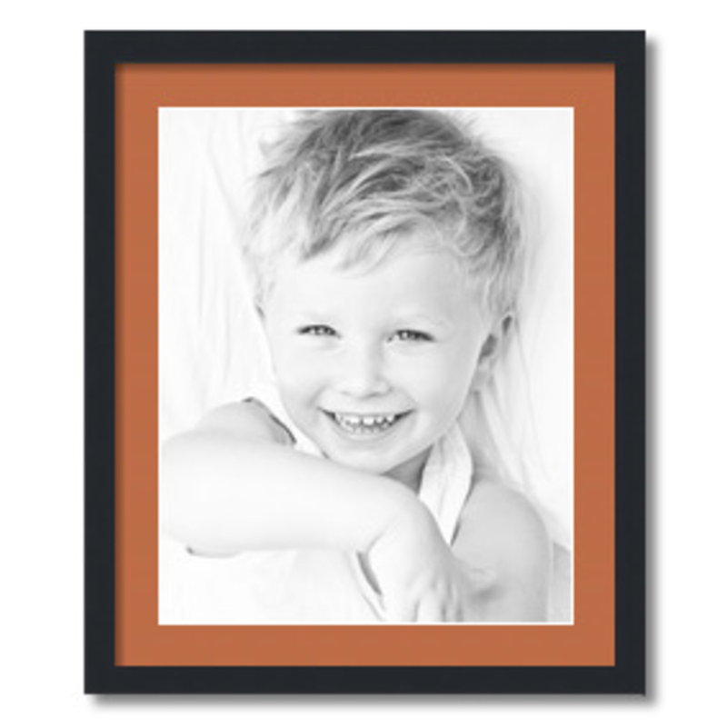 Matte Picture Frame with Mat, Red Orange