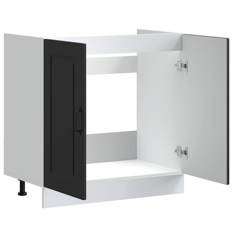 Sink Base Cabinet Kalmar 80X46x81.5 Cm Engineered Wood, Black