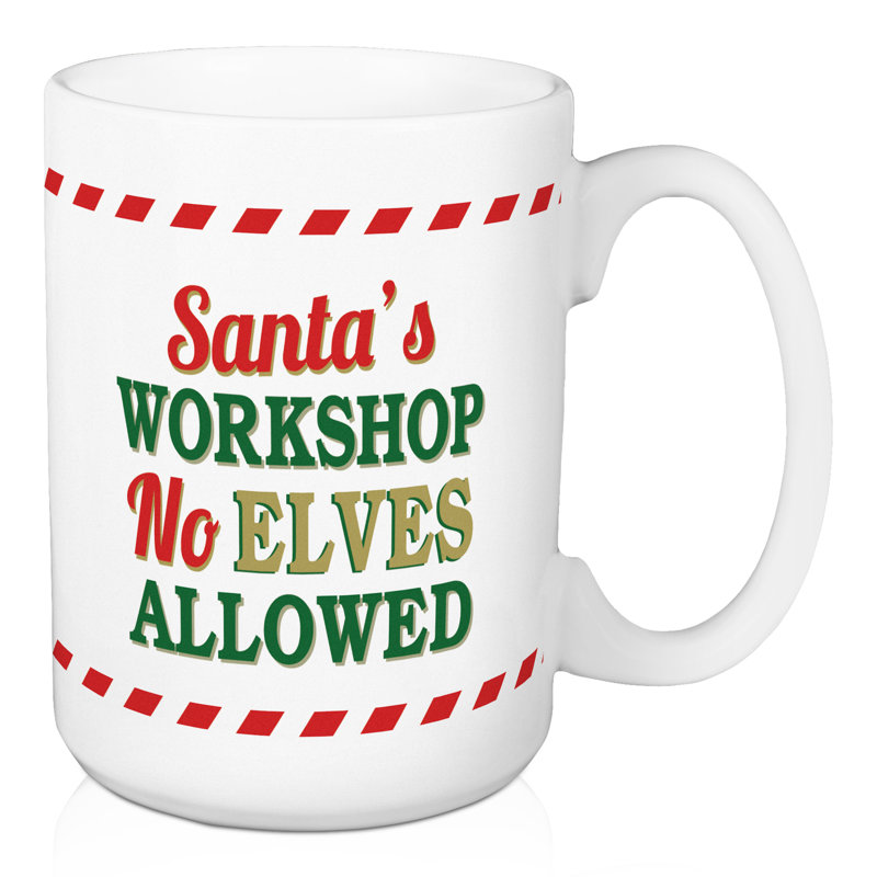 Grande tasse à café de père noël no elfes allowed Cantrell