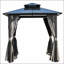 Abri de barbecue extérieur à toit rigide 8 x 8 pi avec toit en polycarbonate résistant aux rayons UV et crochets de rangement pour patio et jardin