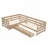L-shaped Platform Bed with Three Storage Drawers-1349294261