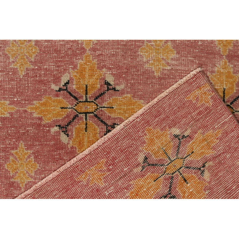 Wool Floral Area Rug in Pink/Orange