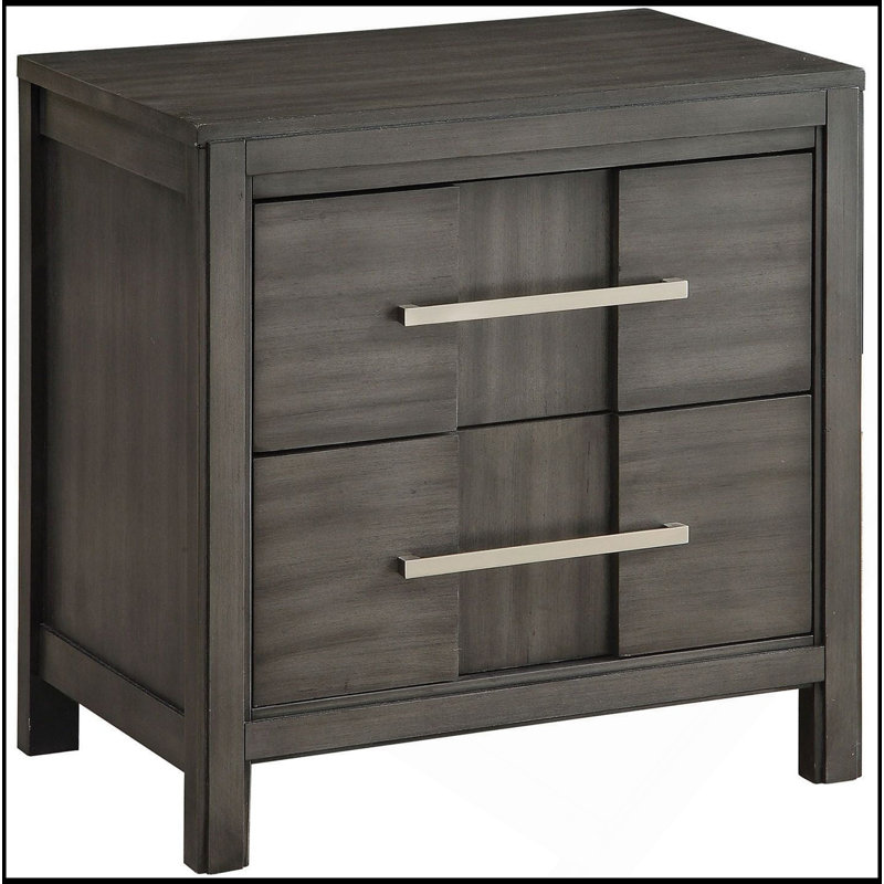 Table de chevet transitionnelle 1Pc, Gris