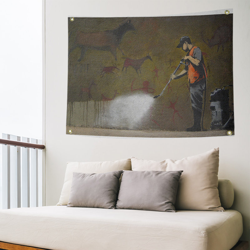 Loom Woven Polyester Tapestry, 59" H x 80" W x 1" D