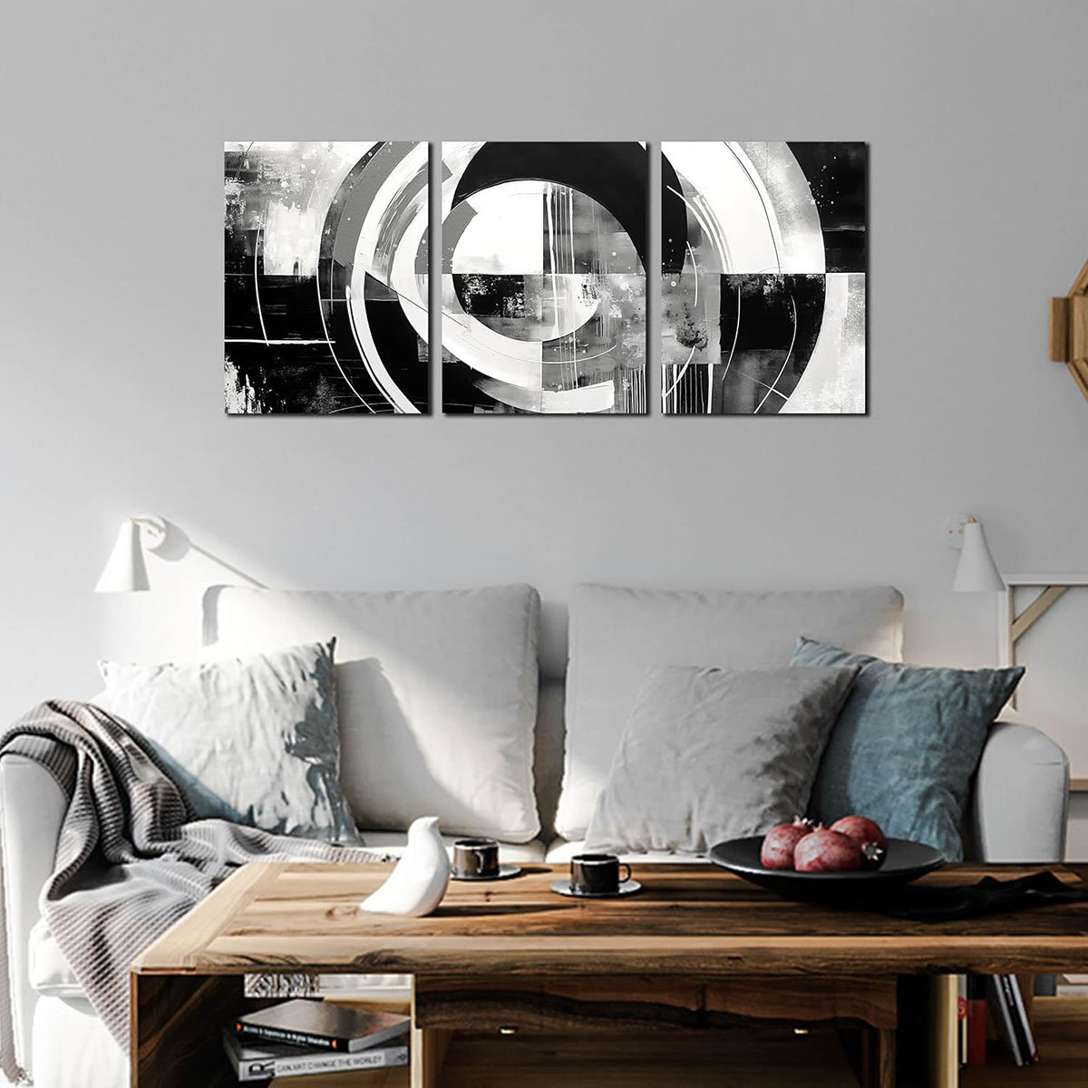Wrought Studio™ Black And White Abstract Canvas Wall Art For Living ...
