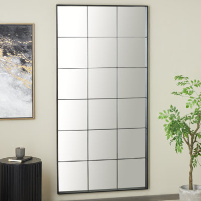 Miroir de plancher noir et noir Cole