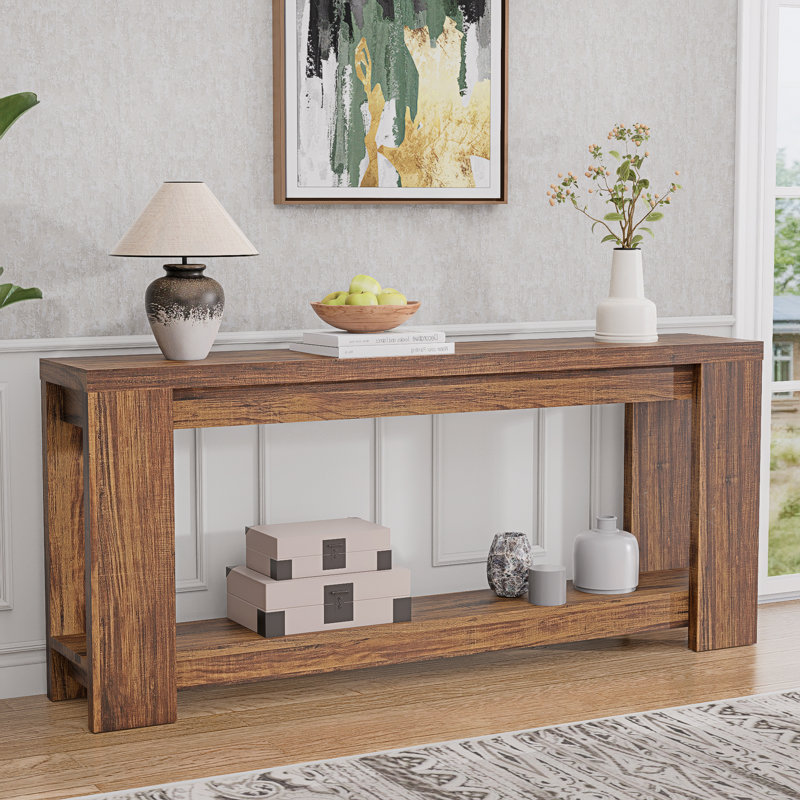 70,9 pouces Long Farmhouse Console en bois Silm