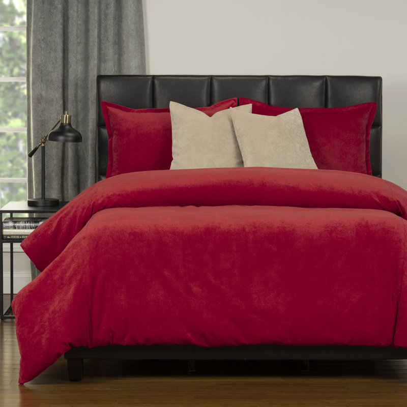 Polyester Channel Duvet Cover & Insert, King Duvet Cover + 2 Sham, Berry