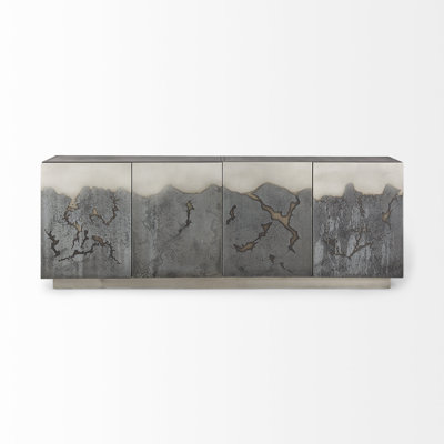 Roxdale 82.0l X 18.0w X 29.0h Acid Wash Metal Sideboard