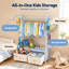  Kids Clothes Rack with Storage Drawers, Children Garment Rack, White-2029403532