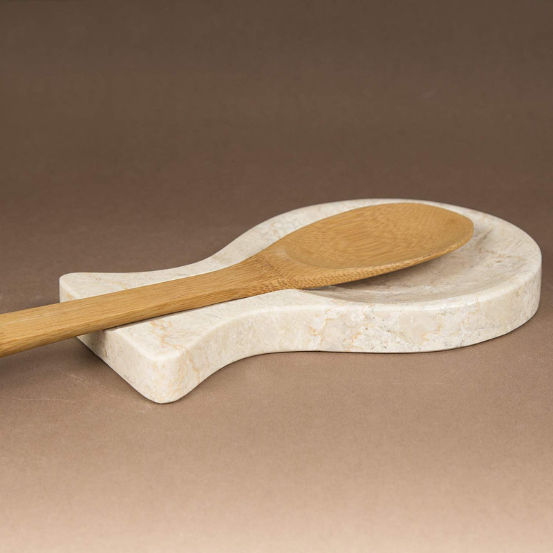 Marble Oval Spoon Rest, Champagne