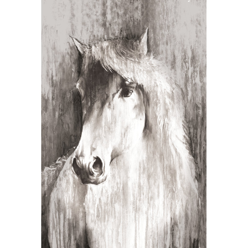Grey Painted Horse Texture 2 - Wrapped Canvas Painting, 30cm H x 20cm W x 3.8cm D