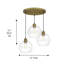 Luminaire suspendu rond 3 lumières Natural Gold-492174673-492174677