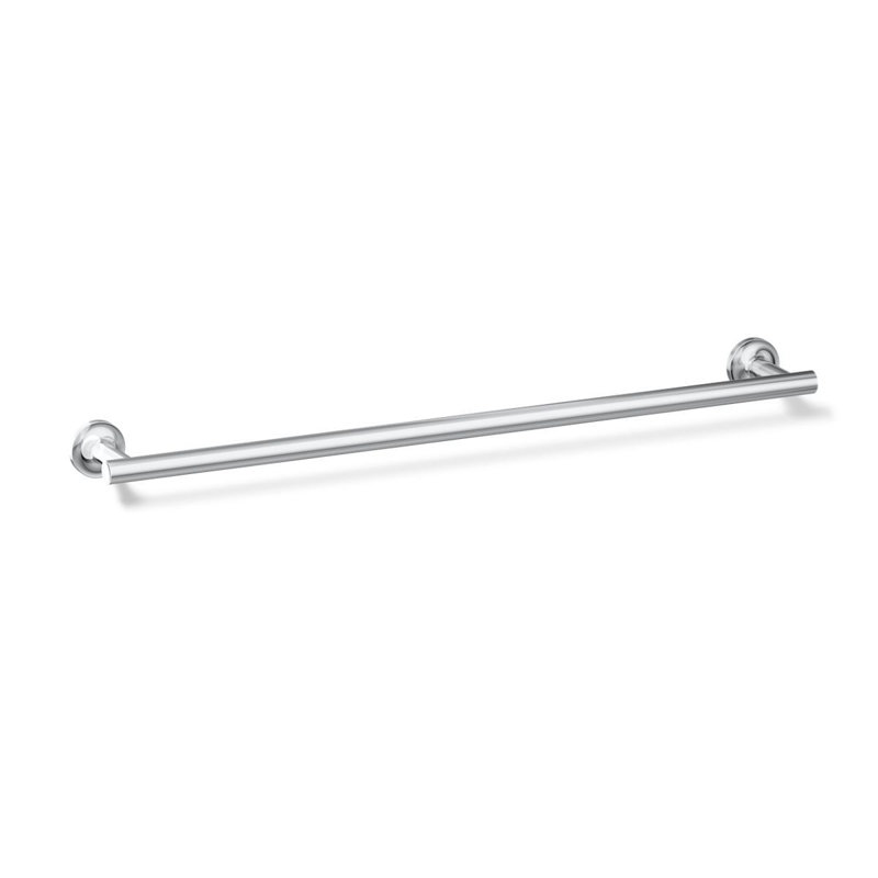 Porte-serviettes rond mural Purist, porte-serviettes mural en mÃ©tal, Chrome poli, H 1,875 po x L 25,945 po x P 3,25 po