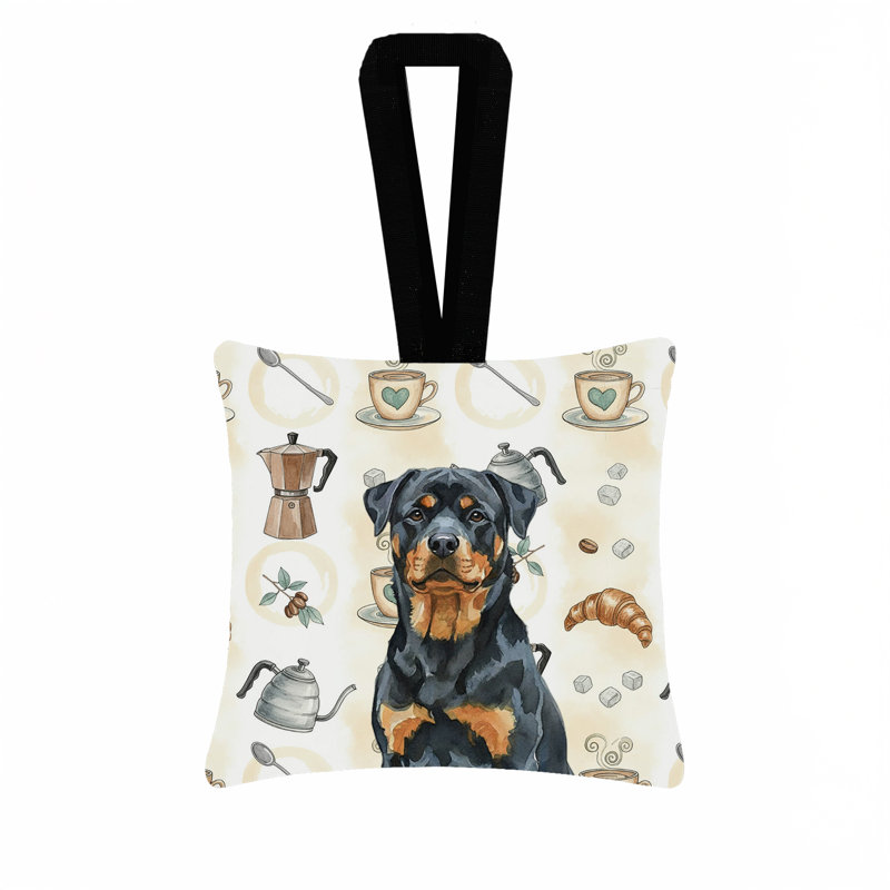Ornement carré en tissu Rottweiler, Rottweiler