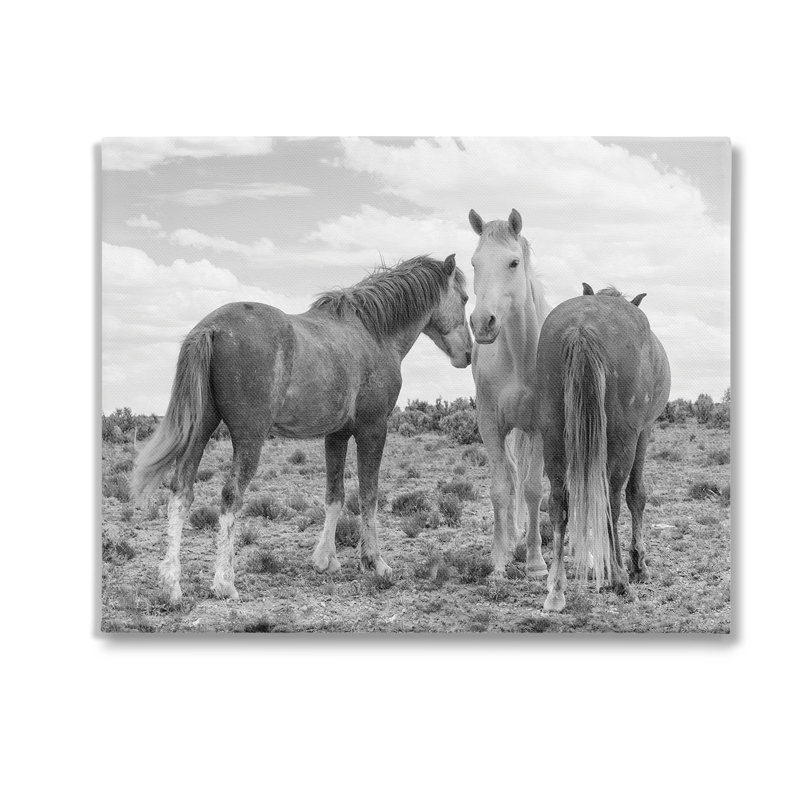 «Horse Trio in Desert», art mural sur toile par JG Studios, H 30 po x l 24 po