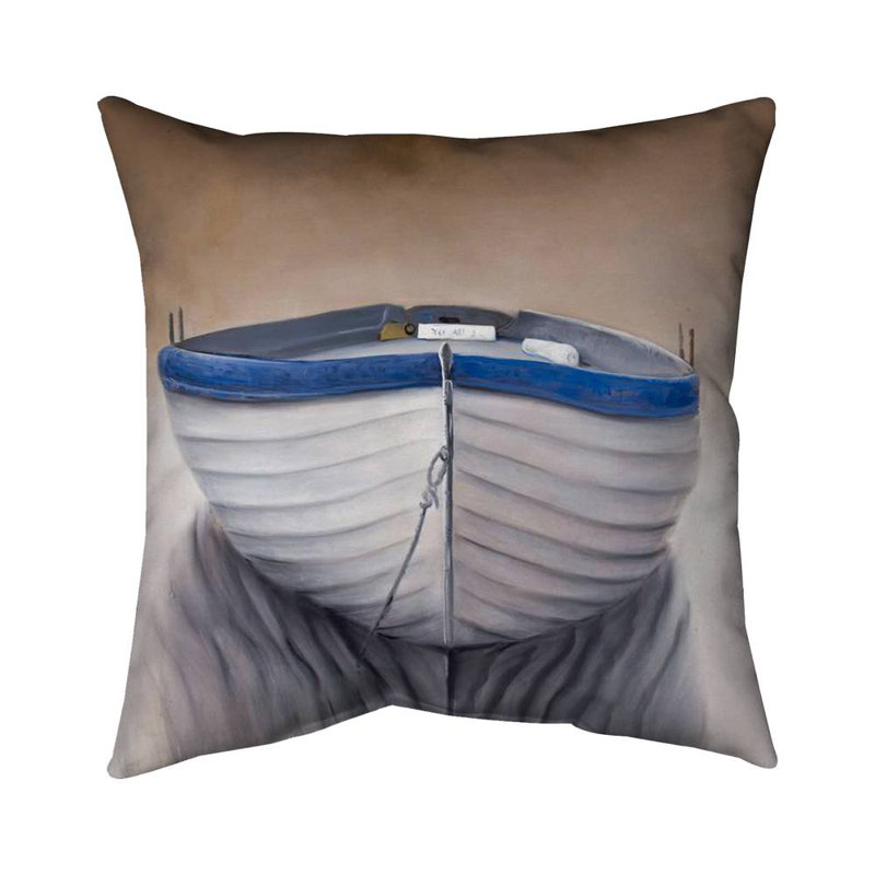 Canoe boat - 16"x16" Throw pillow cover - Poly twill - Print on demand, 16" H x 16" W, Pillow Cover Only - No Insert