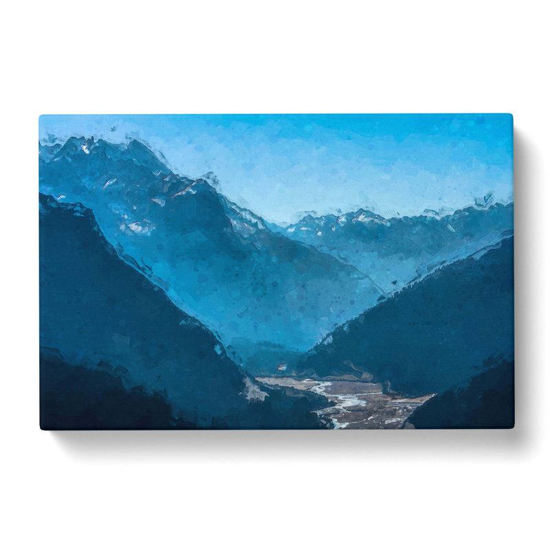 Blue Mountains In Sikkim India In Abstract - Wrapped Canvas Print, 50cm H x 76cm W x 3cm D