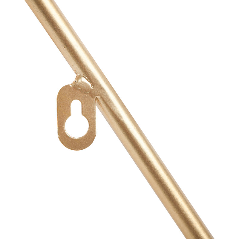Wood and Gold Diamond Wall Shelf, White/Gold