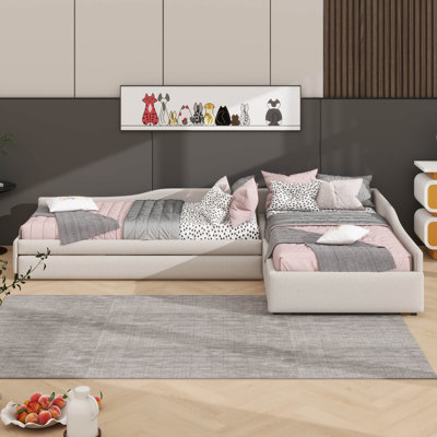 Lit de jour simple à coussin moelleux avec lit gigogne intégré et grand espace de rangement