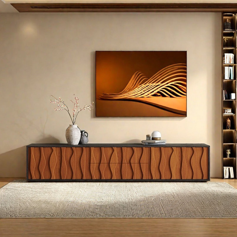 Retro TV Stand with Storage, 70.86"
