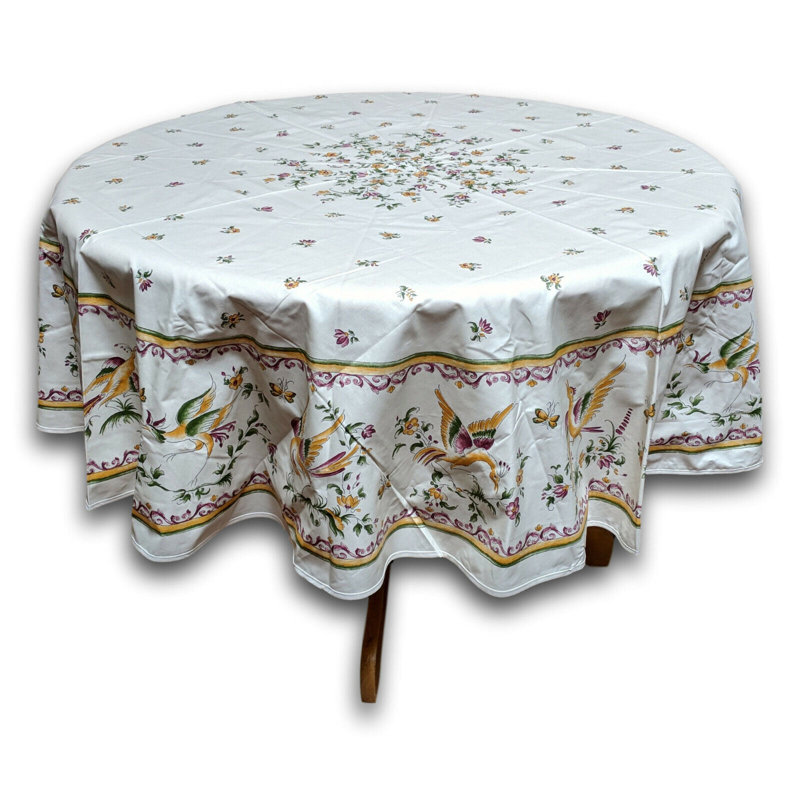 Nappe ronde 100% coton Floral