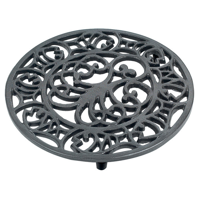 Metal Round 1 Piece Trivet, Graphite