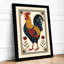Rooster in Gold Boho - Framed Print-1013586410-1013586412