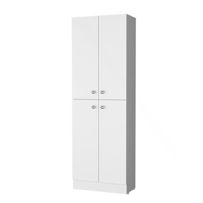 Garde-manger blanc avec 4 portes et 5 tablettes cachées