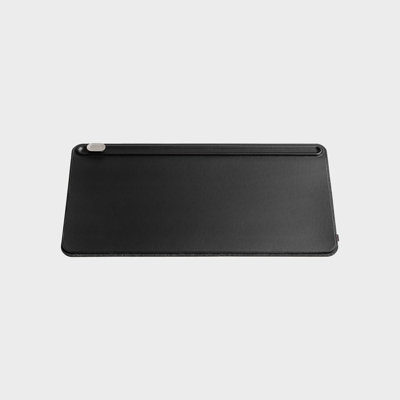  Desk Mat Premium Vegan Leather & Recycled PET Felt, Medium Black