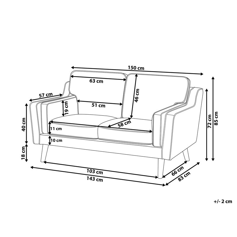Forsyth Velvet Loveseat, Black