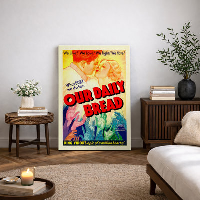 «Our Daily Bread», affiche d'art dramatique classique de 1923, images de couple romantique, impression sur toile encadrée