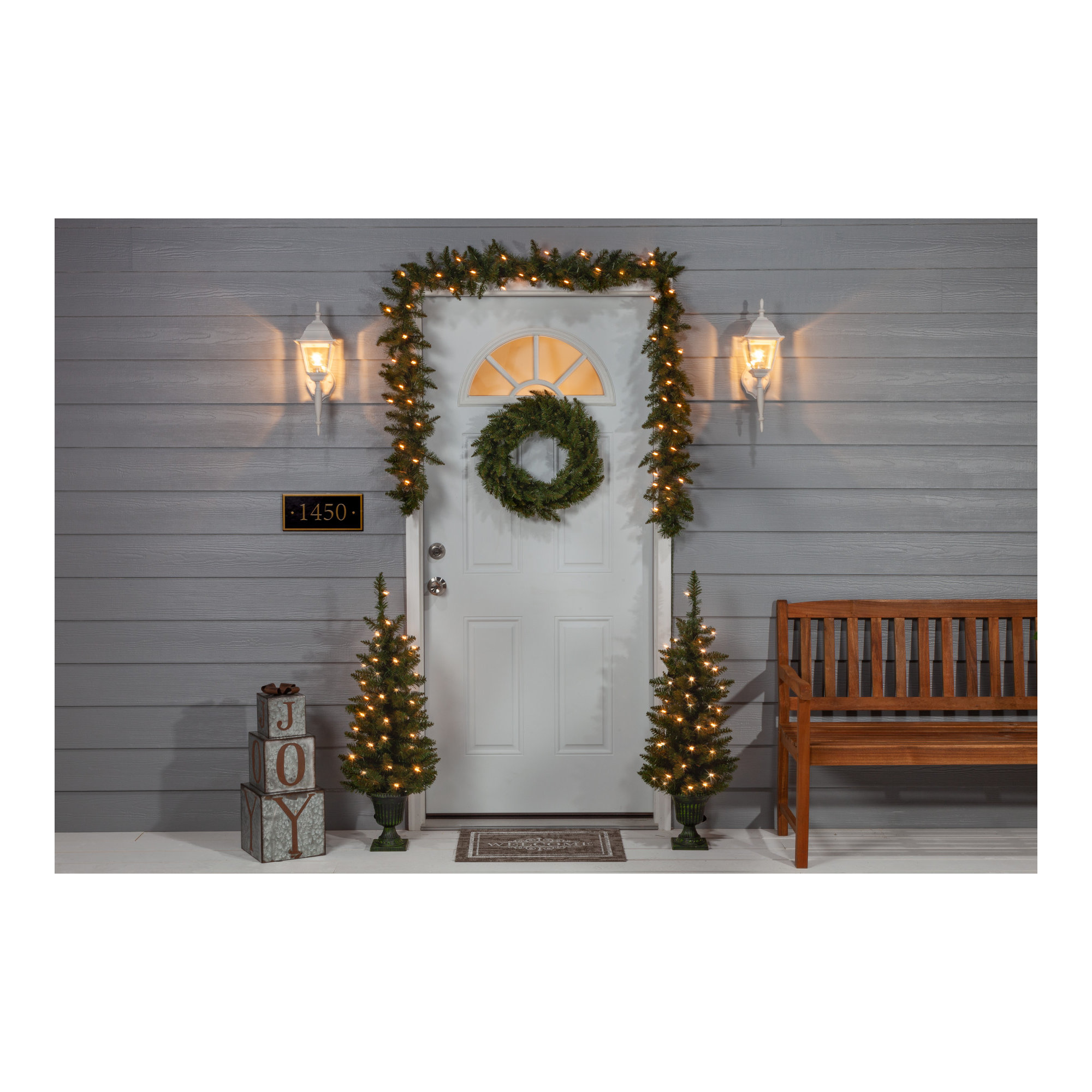 42' Lighted Artificial Pine Christmas Tree