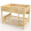 Lit superposé grand sur grand avec plateau pratique, lit superposé en bois massif avec tablettes de rangement et lattes améliorées, naturel clair-2112027363