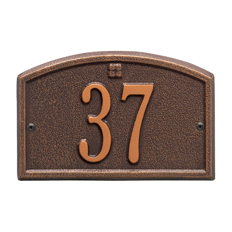 Cape Charles 1-Line Wall Address Plaque, Yes, Antique Copper