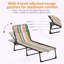 Chaise longue pliante avec siège élastique et dossier à 4 positions