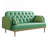 Loveseat Sofa With Tulip Pattern, Modern Upholstered Two Seater Sofa With 2 Dumpling-Shaped Throw Pillows, Comfy Couch