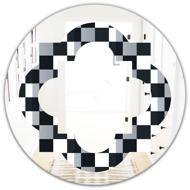 Miroir mural quadrilobe géométrique I éclectique, 23,6 po x 23,6 po
