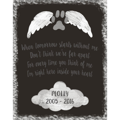 Personalized Pet Memorial - Reproduction d'art textuel sur bois encadré