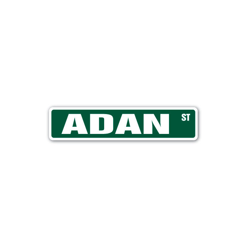 Plaque de rue Adan en plastique robuste 4 po x 18 po