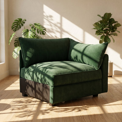 Urban Ins 39.37" W x 34.25" D x 33" H Chenille 1-Drawer Storage Sofa