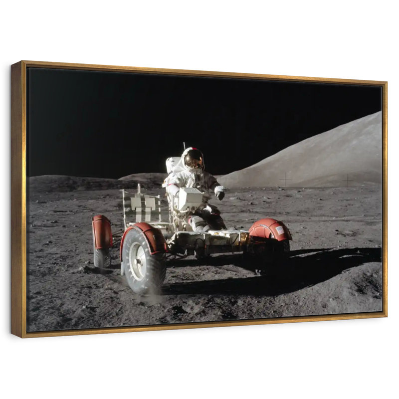 Atterrissage lunaire Apollo 17, 13 po x 9 po, Cadre flottant doré
